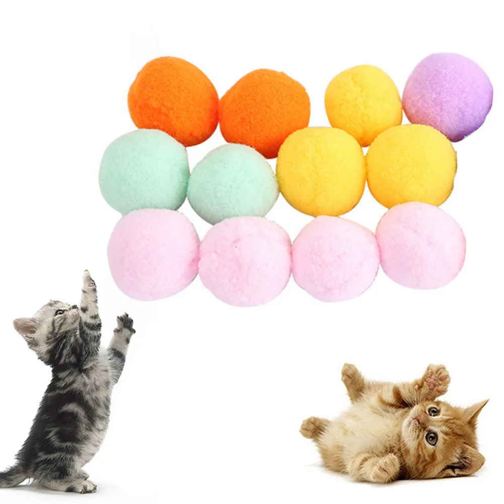 12Pcs Naminių Kačių Kačiukų Minkštas Pliušinis Kamuolys Asorti Molinis Žaisti Nulio Interaktyvus Žaislas 2