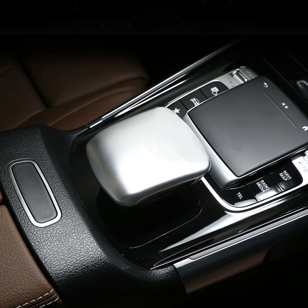 Automobilio Stilius 1PC ABS Interjero Pavarų Perjungimo Galvos Viršelio Dekoras Apdailos Mercedes-Benz GLB Klasės 2019 2020 priedai 2