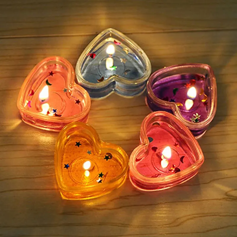 5vnt Star Širdies Formos Tealight Žvakių Laikiklis Nustatyti Plastiko Skaidrus 