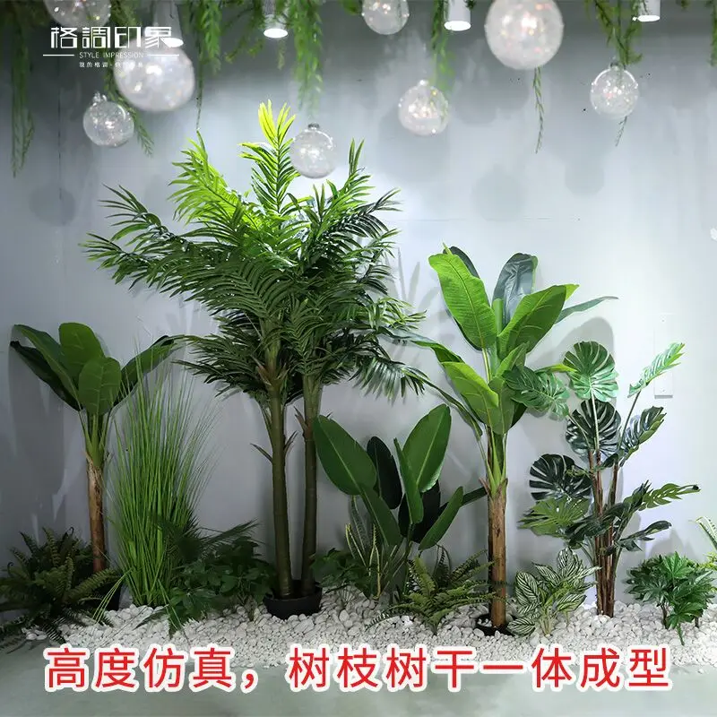 Modeliavimo žalieji augalai vazoninių kraštovaizdžio keliautojas bananų bonsai, restoranas, biuro langą kraštovaizdžio didelis vazoninių augalų 2