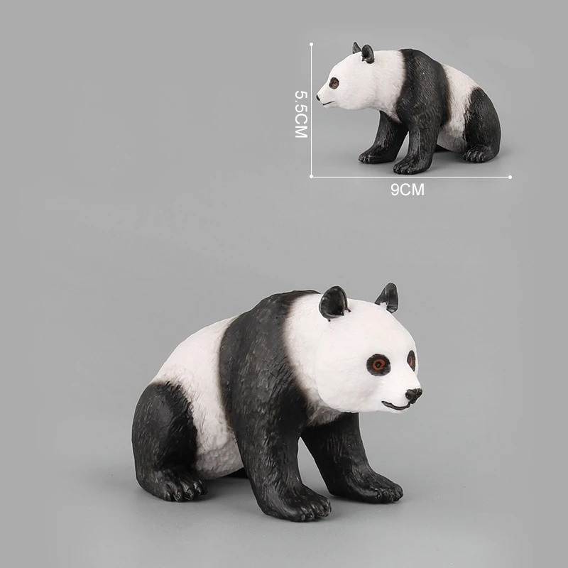 Vaikai Modeliavimas Laukinių Panda Gyvūnų Mažų Kietų Plastikinių Kalėdų Modelis Vaikams Mokomieji Žaislai Dovana 2