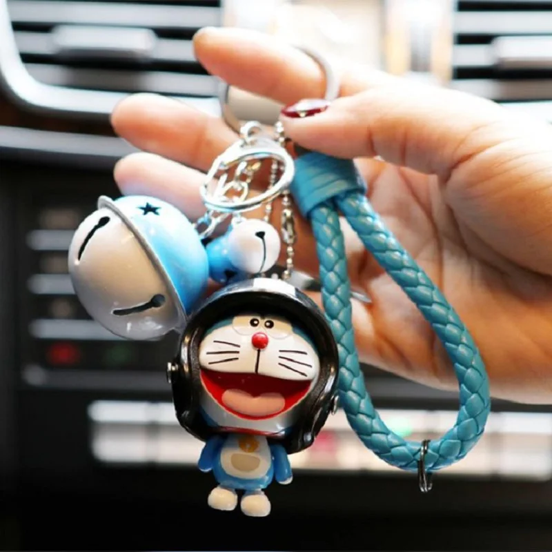 Šalmas Doraemon Keychain Pav Ranka, Koja Kilnojamojo Spalvinga Bell Žaislai Doraemon Raktų Žiedas Maišelį Pakabukas Vaikams 2
