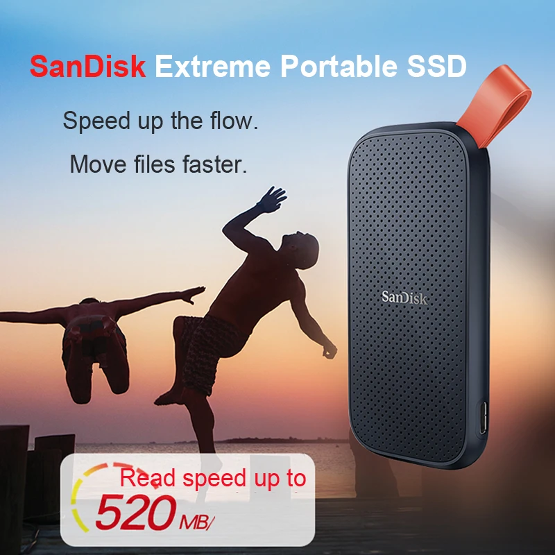 SanDisk Nešiojamas Išorinis SSD E60 1 TB 500GB 2TB 520MB/s E60 Išorės hd externo 480GB USB 3.1 Tipo C diskas duro externo 2