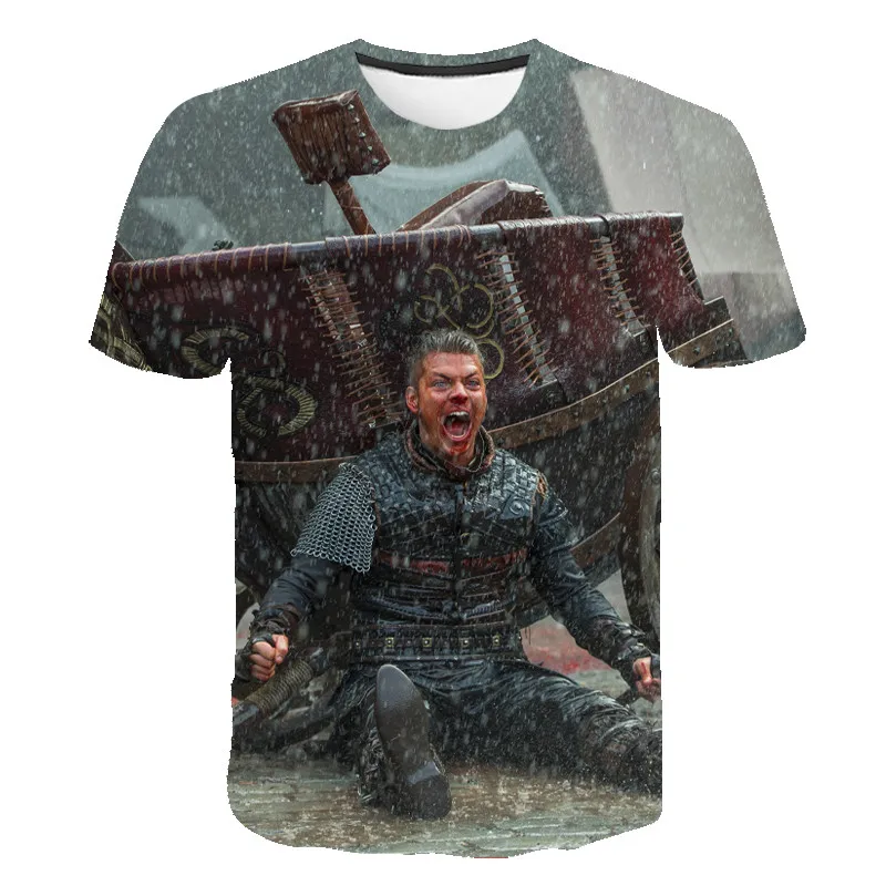 TV Serialas Vikingai 3D Print T-shirt Vasarą Vyrams, Moterims, Ragnar Lothbrok trumpomis Rankovėmis T Marškinėliai, Unisex Viršūnes Mados Atsitiktinis Tees 3