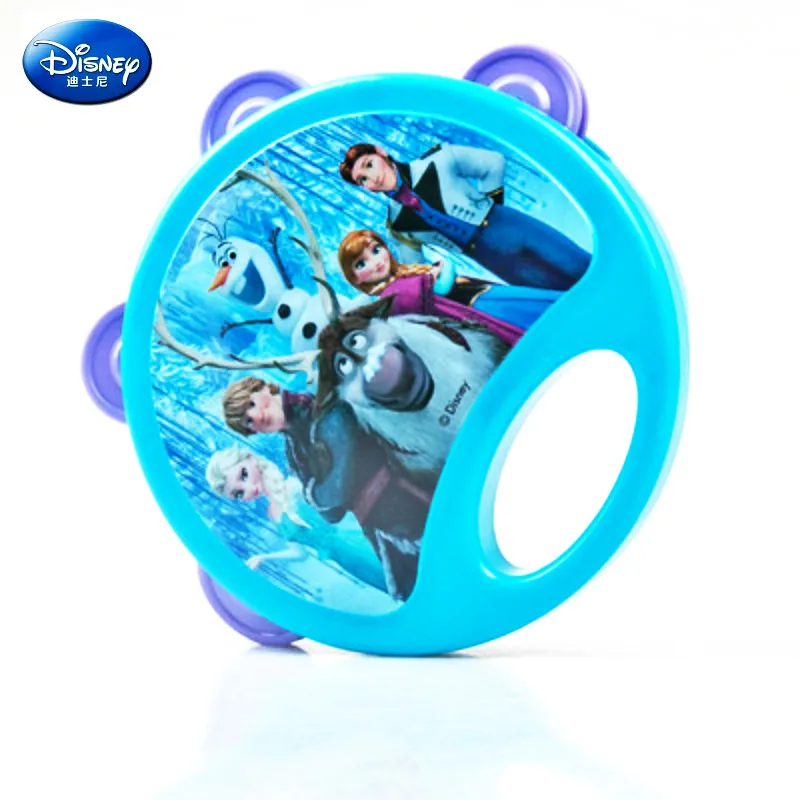 Originalus Disney Užšaldyti tamburinas muzikos žaislas tambūrinas vienpusis barška barškutis kūdikiui muzikos instrumentas, kūdikių žaislai, muzika 3