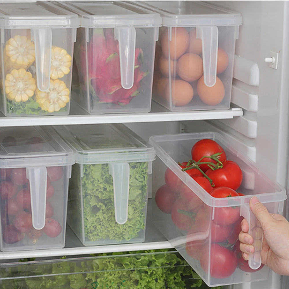 Virtuvės Skaidrus talpinimo Šaldytuve Organizatorius Maisto produktų Laikymo Dėžutė Erdvė Užsklanda Daržovių ir vaisių stalčiai Šaldiklyje Šviežių laikyti Sandariose Dėžutėse 3