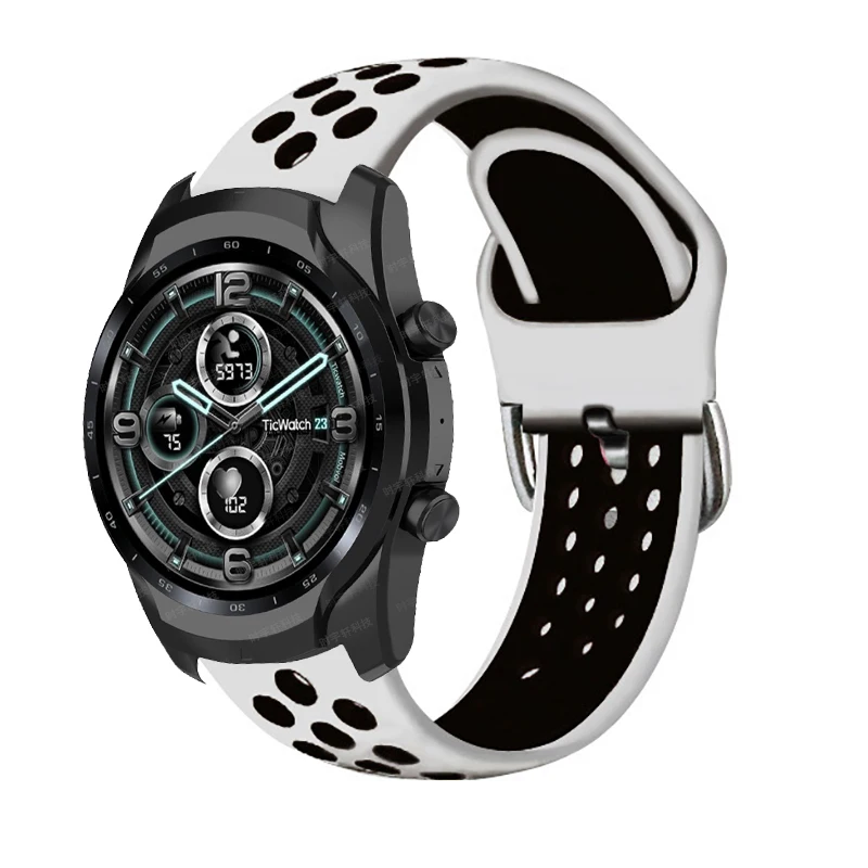 Už TicWatch Pro 2020 Apyrankę 20/22MM Silikono Riešo Dirželis Ticwatch Pro 3/3 GPS LTE/GTX/S2/E2/2/E Smart Watch Band Correa 3