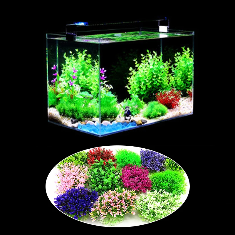 Kraštovaizdžio Akvariumas Žolės, Gėlių Kamuolys Modeliavimas Vandens Augalų, Žuvų Bakas Dekoro Dirbtinis Vandens Dumbliai Ornamentu 3