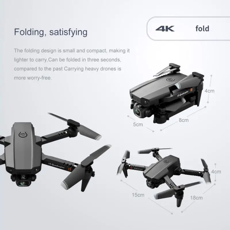 Mini Drone, Sulankstomas Quadcopter LSRC-XT6 Mini Drone Dual Camera Su 4K 1 Baterija Dual Camera Nuotolinio Valdymo Žaislai Dalys 3