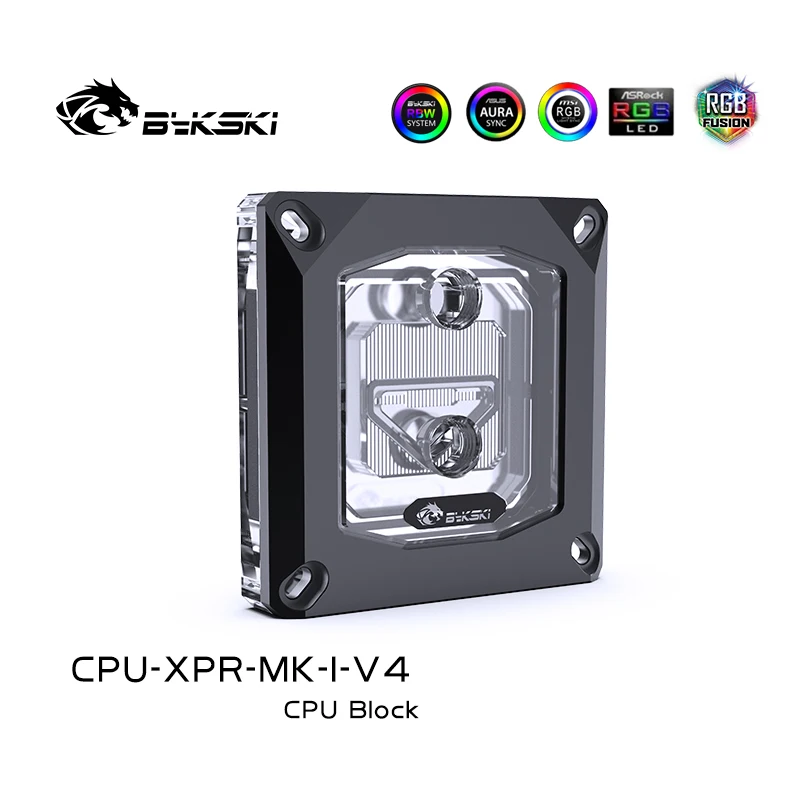 Bykski, CPU Water Block RGB, Skysčio Aušintuvas Intel LGA 1366,115 X,20XX, 5V/12V M/B SYNC, CPU-XPR-MK-I-V4 3