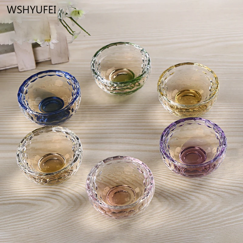 2 vnt./daug Aukštos kokybės Kinų stiliaus stiklo Arbatos Puodelius kelis spalva Skaidri arbatos dubenėlį Atskirų Taurės Teaware Priedai 3