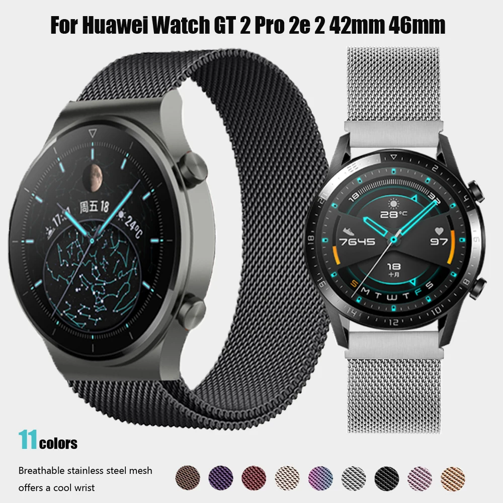 Dirželis Huawei Žiūrėti GT 2 Pro 2e Watchband Nerūdijančio Plieno Metalo Apyrankę, huawei žiūrėti GT 2 42/46mm Wristbelt Priedai 3