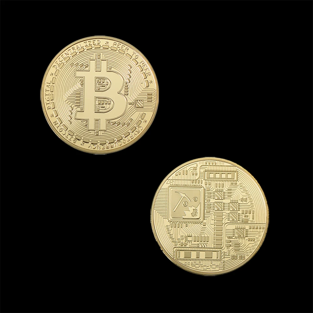 Jungtinės amerikos valstijos Bitcoin Aukso Monetos Meno Kolekcija, atminimo Dovana MUMS CoinMetal Antikos Imitacija W/ Plastikinis Rėmas 3