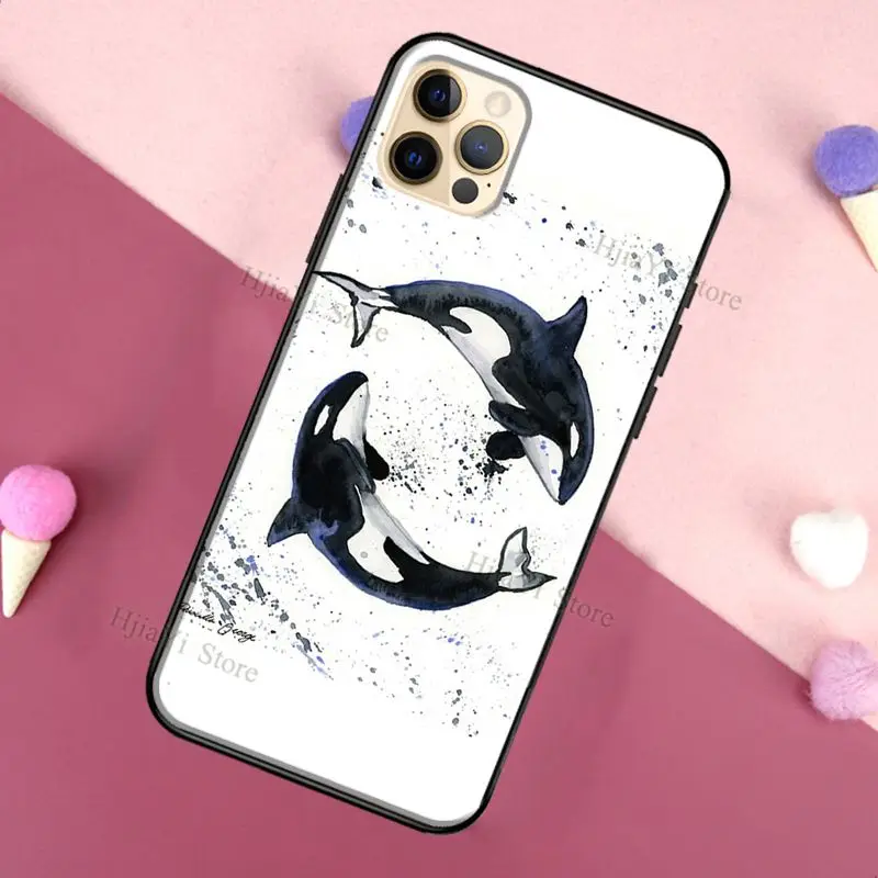 Orcas Banginis Atveju iPhone 12 Pro Max mini XS XR SE 2020 6S 7 8 Plius Coque 
