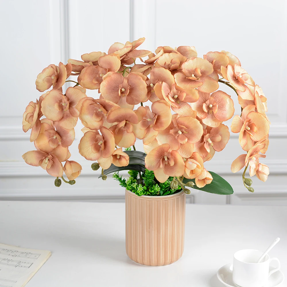 1pcs 70cm Dirbtinių Gėlių Phalaenopsis Latekso Silicio Nekilnojamojo Touch Didelis Orchidėja Orchidee Vestuvių Modeliavimas Gėlių Amatų 3