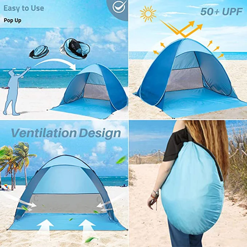 Markizės Nešiojamų Paplūdimio Palapinė Atspalvį Ultralight Sodo Baldakimu UV Saulės Pasislėpti Skėtis Baby Žvejybos Turizmo Kempingas Su nešimo Krepšys 3