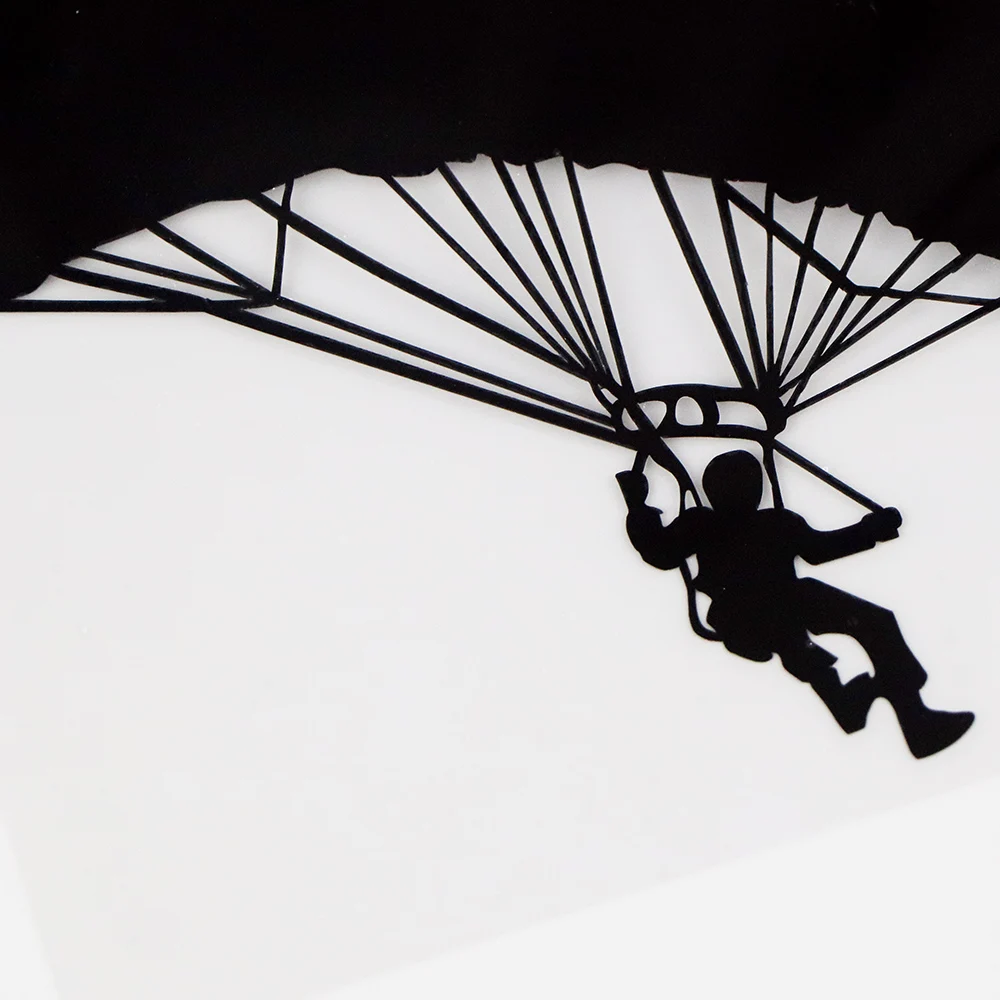 YJZT 16X14.2CM Parašiutu Galia paraglider Vinilo Lipdukai Automobilio Lipdukų Juoda / Sidabrinė 10A-0128 3