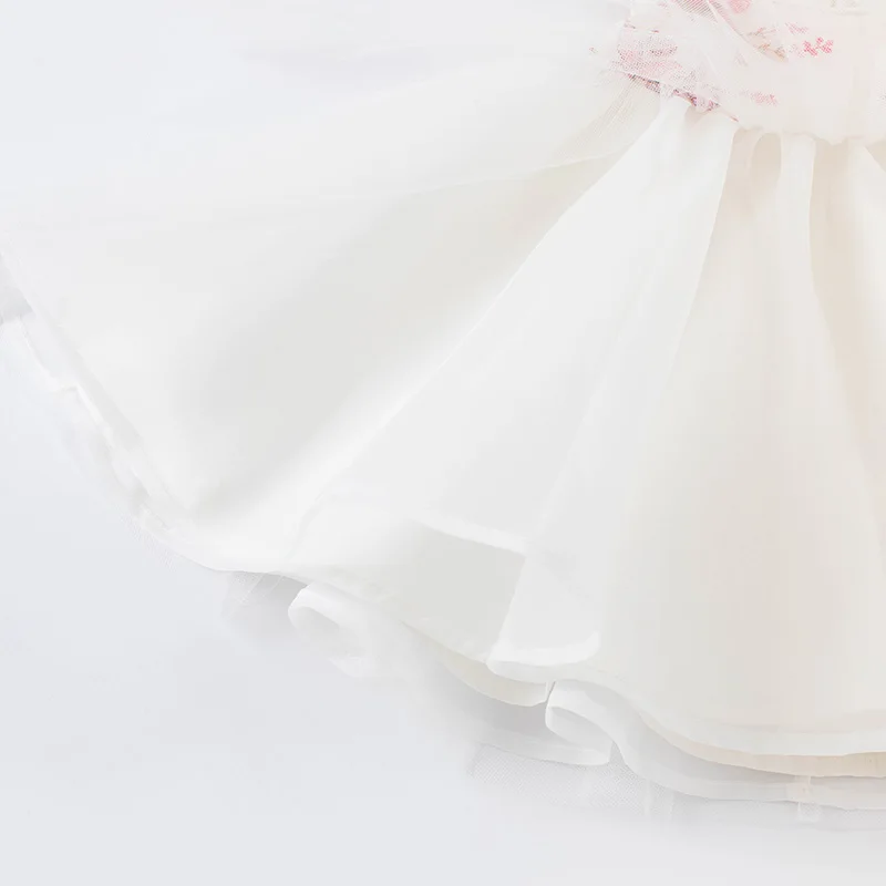 DB16924 dave bella vasaros baby girl ' s cute gėlių siuvinėjimo tinklelio suknelė vaikų mados šalis suknelė vaikams kūdikiams lolita drabužiai 3