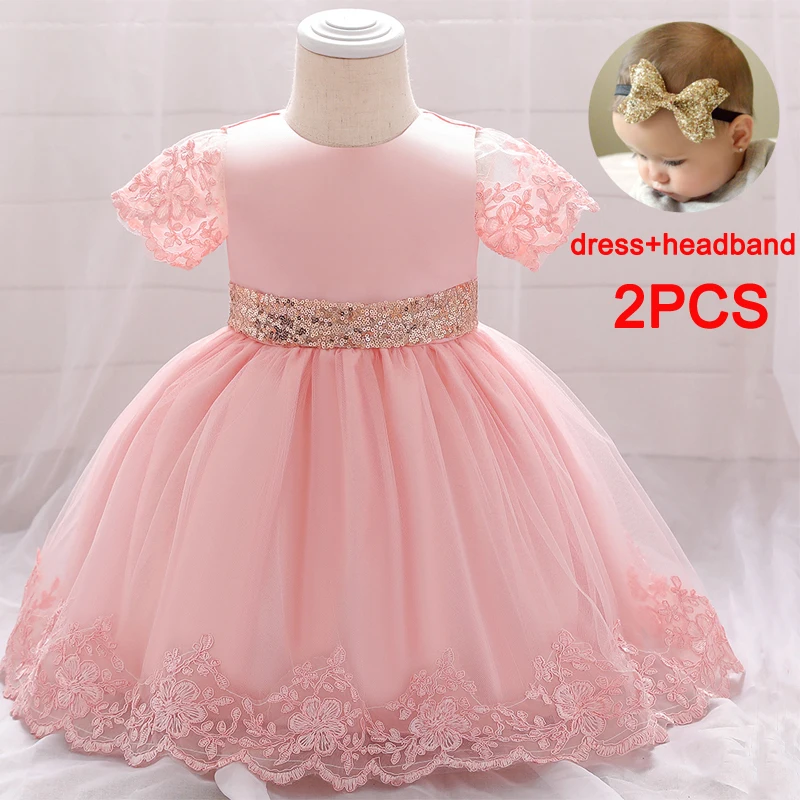 2021 Kalėdų Bamblys Pirmuosius Gimtadienius Suknelė Baby Girl Drabužiai Bowknot Krikšto Princesė Dress Nėrinių Šalis Suknelės Gėlių Mergaitė 3