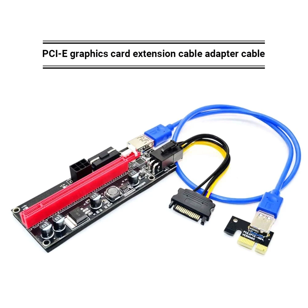 PCI-E Riser Card PCI Express 1X iki 16X Extender PCIe Adapteris 4Pin 6Pin Power Stove Kortelės Adapteris USB 3.0 BTC ETH Kabelis 3
