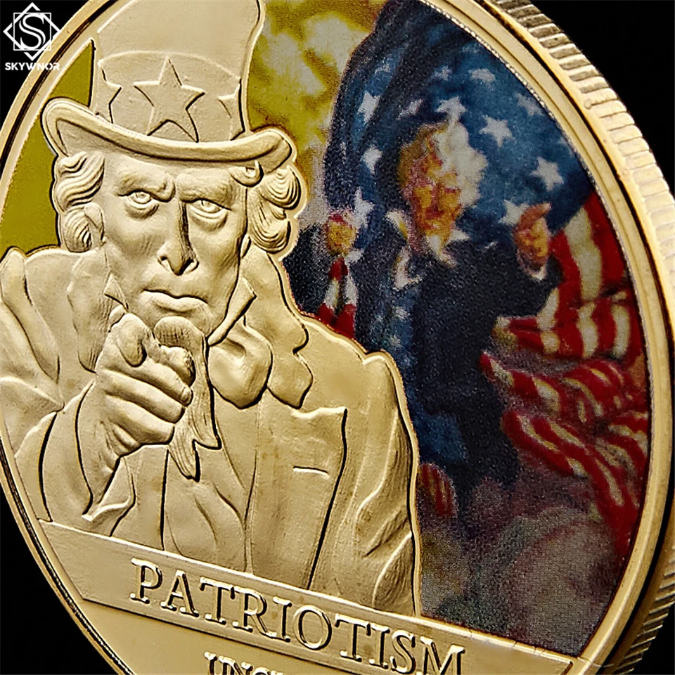 5VNT Dėdė Sam Patriotizmo Pirmojo Pasaulinio Karo 100-Osioms aš noriu jums Už JAV Armijos Iššūkis Monetos JAV 3