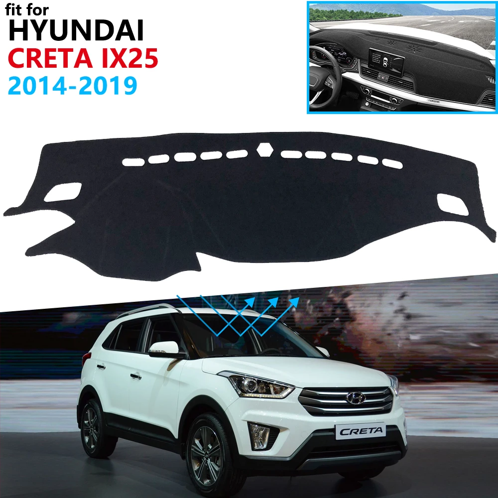 Prietaisų skydelio Dangtelis Apsauginis Padas Hyundai Creta Ix25 2016 2017 2018 2019 Automobilių Reikmenys galiniu langu skėtį nuo saulės Kilimas 3