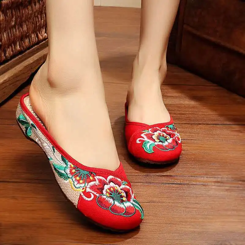 Cresfimix zapatos de mujer moterų saldus, lengvas namų mokasīni, kinų tradicinio siuvinėjimo retro šokių butas batai a6890 3