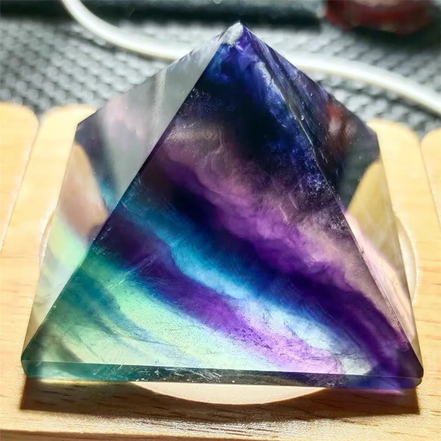 Gamtos Rainbow Crystal Egipto Piramidės Fluorito Taško Gijimo Meditacija Energijos Akmuo Ametistas 3