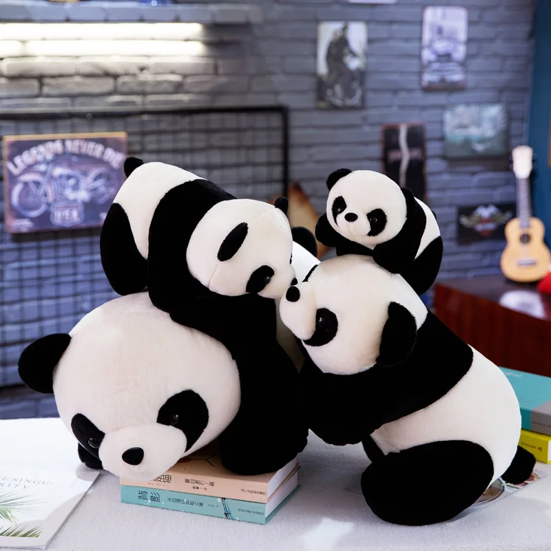 Mielas Panda Pliušiniai Žaislai Ryškus Juokinga Panda su Pliušas Žaislai, Minkšti Animacinių filmų Gyvūnų Juoda ir Balta Įdaryti Pakabukas Lėlės Vaikams Dovanos 3