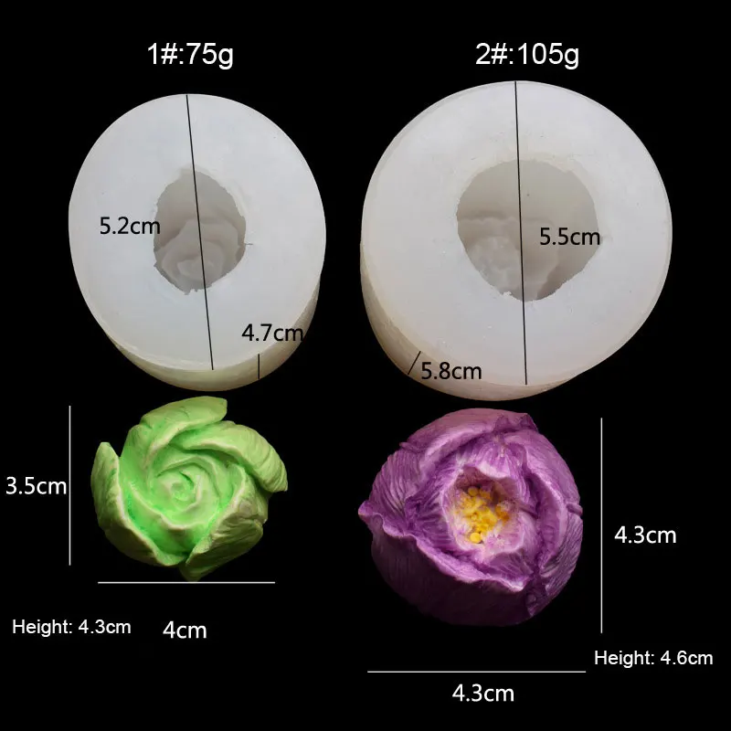1Pcs 3D tulip gėlių Muilo pelėsių Silikono pelėsių Muilo priėmimo žvakė šokolado silikoninė forma 3