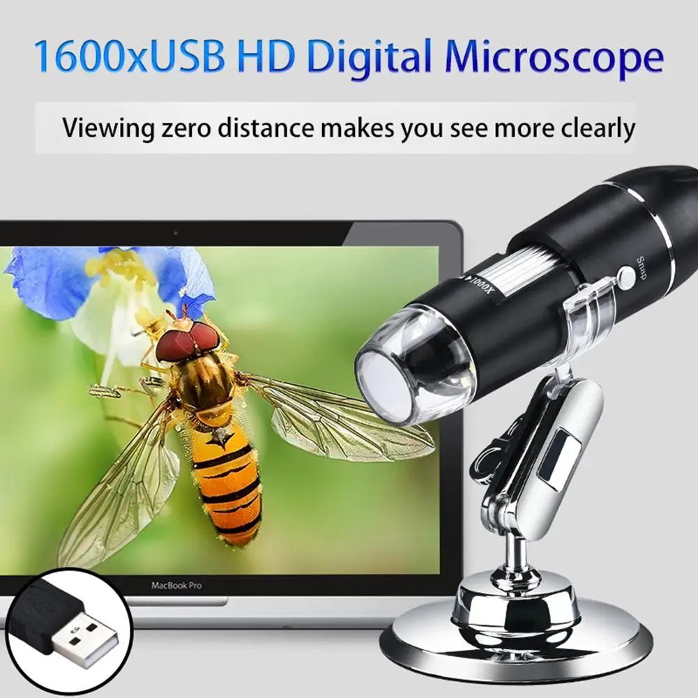 1600X Nešiojamųjų Elektroninių Skaitmeninis Mikroskopas už WIN10/8/7/XP MAC Sistemos didinamasis stiklas, Jutiklis Kamera, Nešiojamą USB Mikroskopai 3