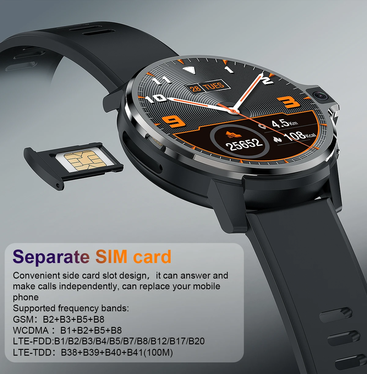 Lemado LEMP Smart Watch Vyrų 4G 64Gb GPS WIFI Sim Card Dual Camera 400*400 Hd Ekranas Sportas Kelio Veido Užraktas Širdies ritmas, Skirta 