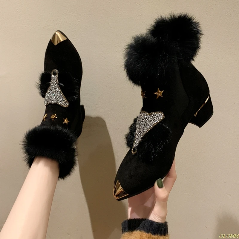 Karšto Pardavimo fox modelio žiemos butas mokasīni, moterų metalo pažymėjo tne blizgučiai kailio mokasinai prekės ženklo dizainas baleto butai ponios batų 3