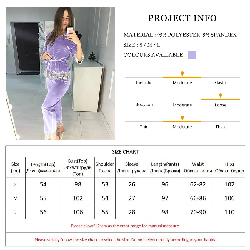 Hiloc Violetinė Sujungimas Velevt Sleepwear Moterų Apdaras Nustatyti 2021 Mezgimo Šilta Pižama Kelnės Su Kratinys Nėrinių Seksualus Kostiumas Rinkiniai Pavasario 3