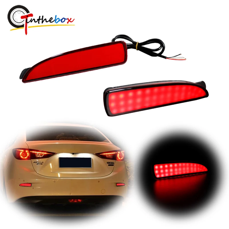 Raudonas LED Galinio Bamperio Atšvaito / Šoniniai Gabaritiniai Žibintai Mazda 3 Sedanas Funkcija Liekamosios Stabdymo & Užpakalinių Rūko žibintų, Posūkio Signalo Lemputė 3