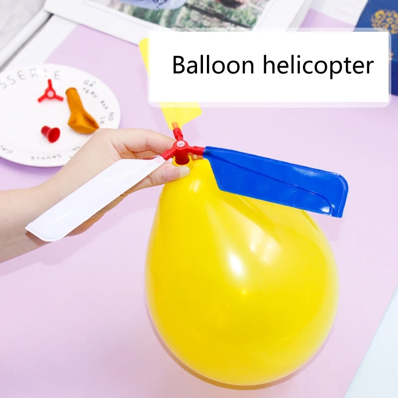 Vaikai Juokinga Balionas Sraigtasparnis Paleidimo Žaislų Rinkinys Balionas Varomas Lenktynininkų Inercinės Energijos Kamieninių Žaislai Oro Powered Mokslas 3