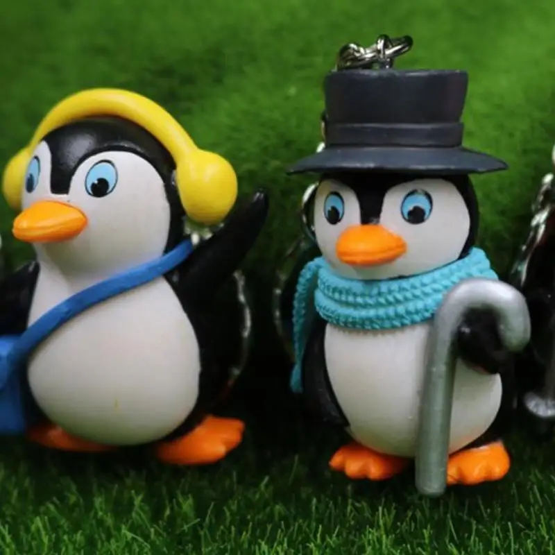 1pcs Mielas Pingvinas Keychain Maišelį Pakabukas Automobilių Key Chain paketų prižiūrėtojų raktinę Vaikų Skaičius Kūrybos Stiliaus Gimtadienio Atsitiktiniai Pakabukas Dovana Q8V7 3