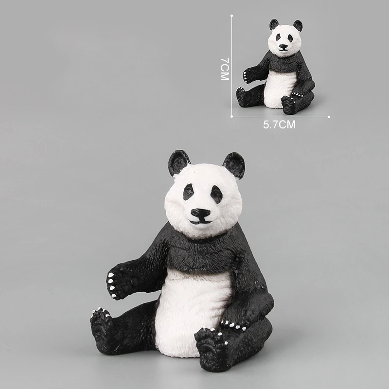 Vaikai Modeliavimas Laukinių Panda Gyvūnų Mažų Kietų Plastikinių Kalėdų Modelis Vaikams Mokomieji Žaislai Dovana 3
