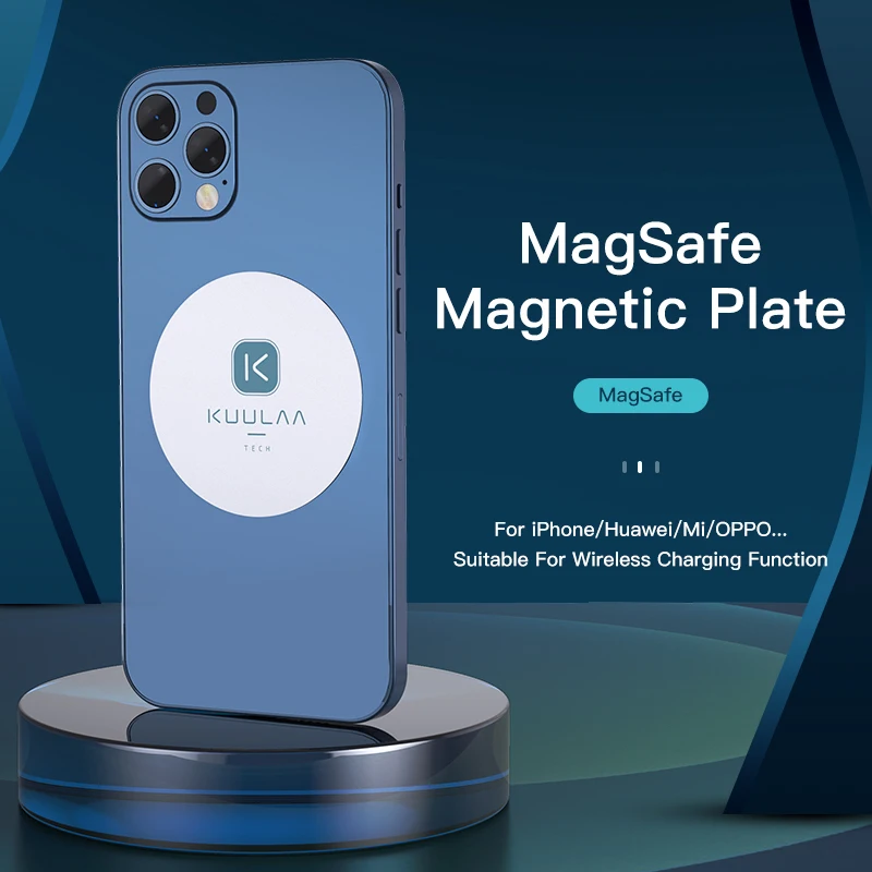 KUULAA Metalo Plokštelės disko geležies lapas Magnetinis Qi Bevielio Įkrovimo Magnetas Automobilinis Stovas laikiklis iphone 12 8Plus XR 11 XS Max 3