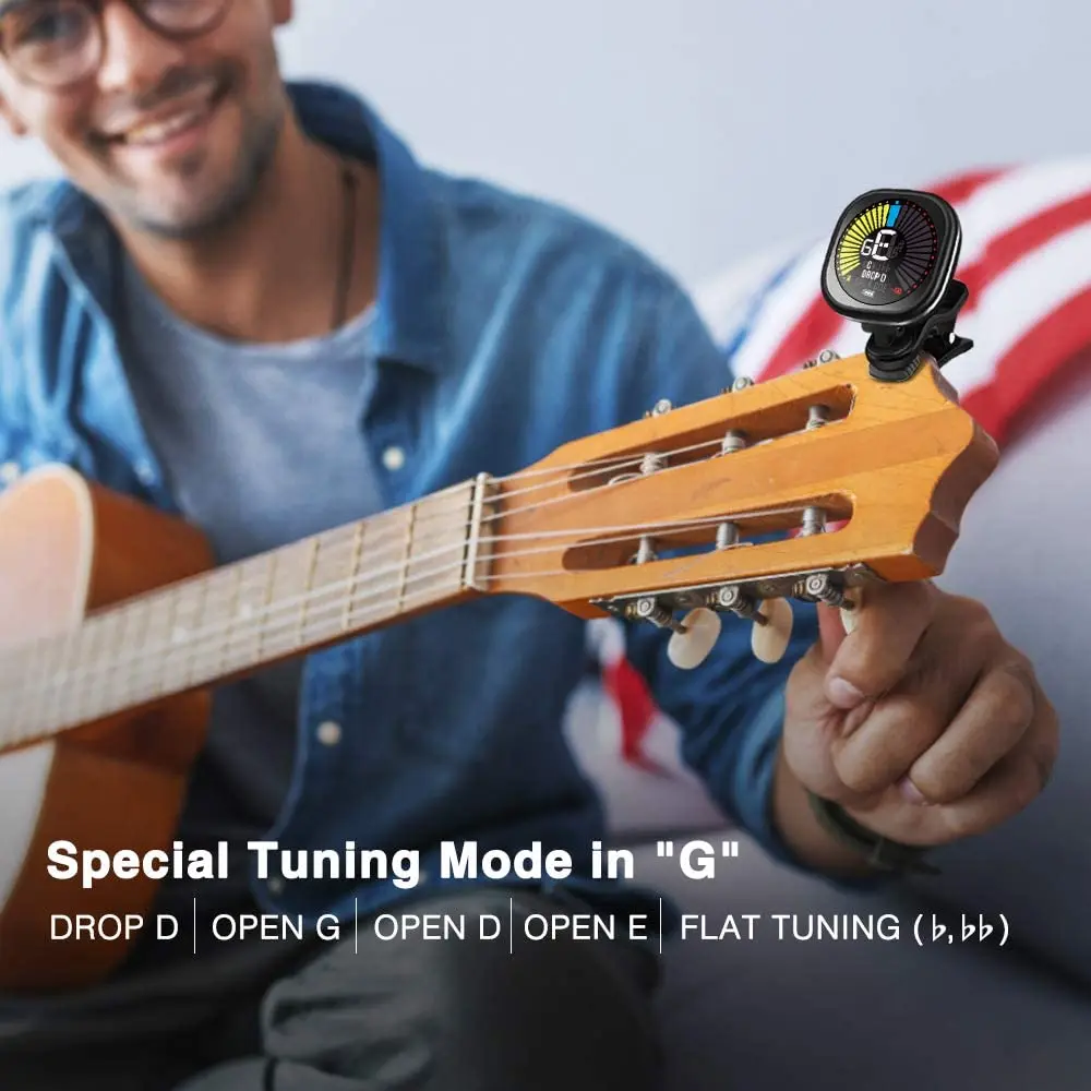 2021 Naujas Angelėlis Įkrovimo Gitaros Derintuvas Klipą Imtuvas LCD Chromatines Paieška Gitara, Smuikas Havajų Gitara Priedai 3
