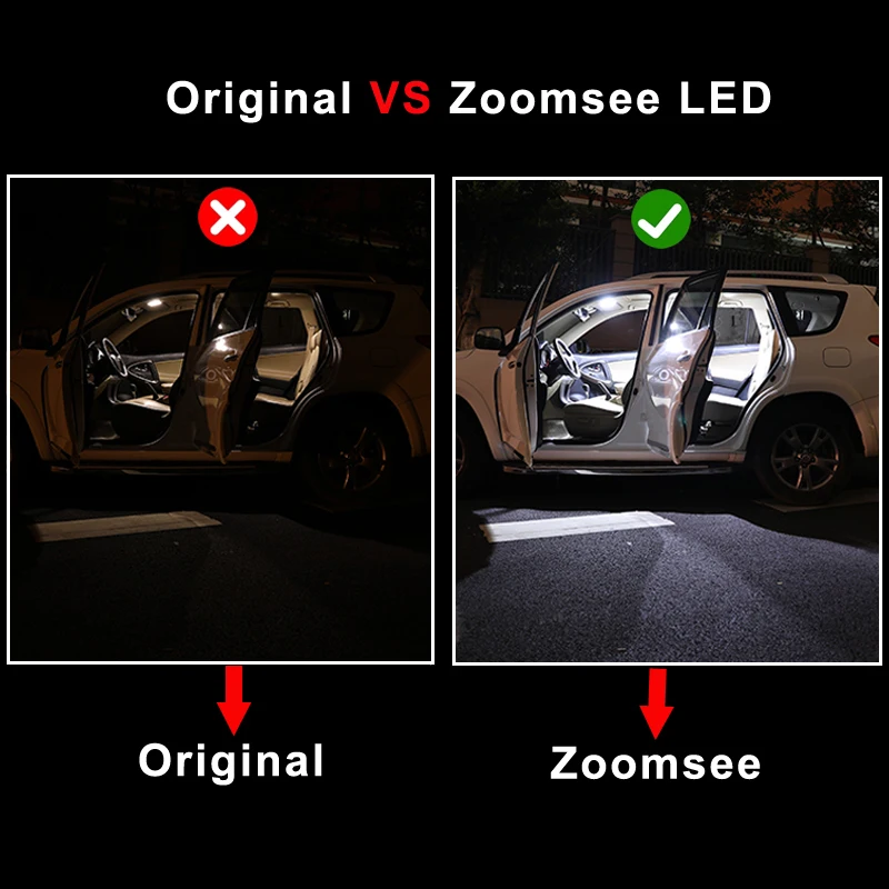 Zoomsee Interjero LED Toyota Auris E15 E18 E21 2006-2021 Canbus Transporto priemonės Lemputė Indoor Dome Žemėlapio Skaitymas Kamieno Lengvųjų Automobilių Lempa, Rinkinys 3