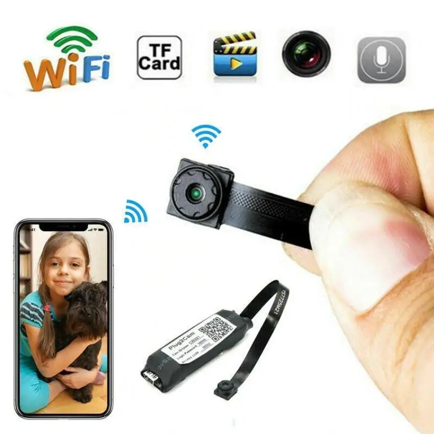 1080P Kamera, Nešiojamas Mini WiFi HD Kamera, Naktinio Matymo Nuotolinio Montioring Belaidžio Micro Video Web Cam Parama SD/TF Kortelė PC 3
