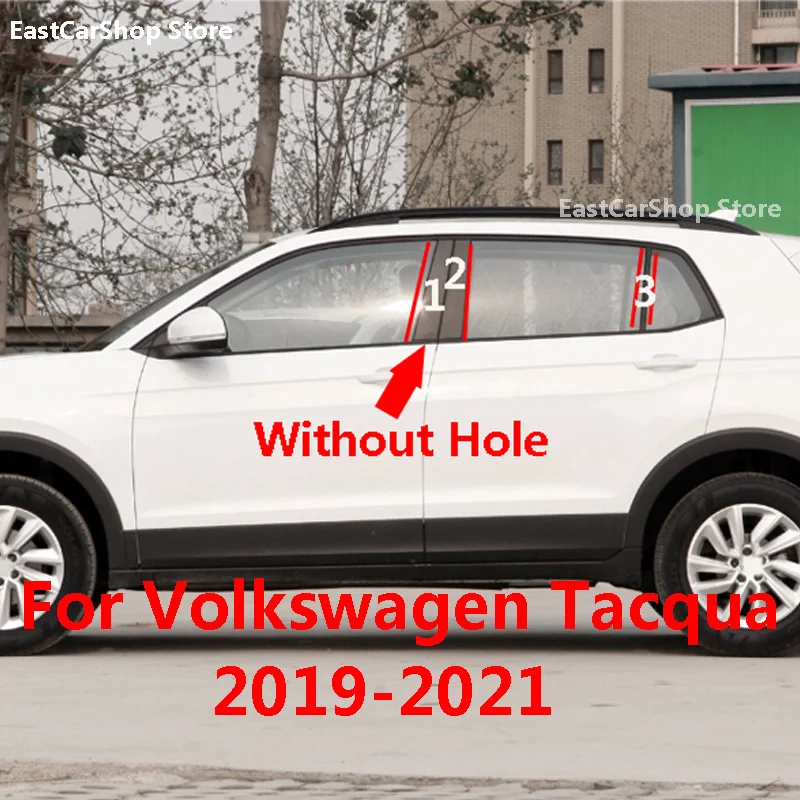 Automobilis, B, C Ramstis Vidurio Skiltyje PC Lango Apdaila Juoda Apdailos Juostelės Lipduką Volkswagen VW Tacqua 2019 2020 2021 3
