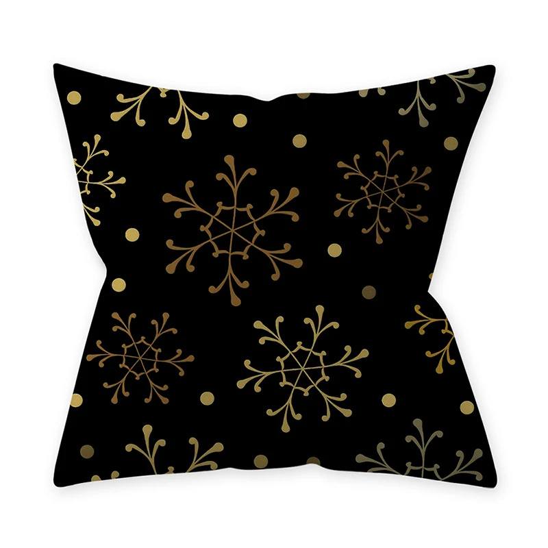 Juodojo Aukso Geometrijos Lapai Modelis Pagalvėlės Užvalkalas Poliesterio, Pagalvėlė Apima, Mesti Pagalvės, Sofos, Apdailos Pillowcover 4