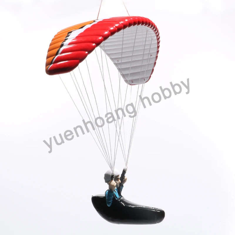 1pc Paraglider Skydiver Modelis Kūrybos Parašiutu Ornamentais Dekoruoti Rankų darbo Parasparnių Žaislas Mini Automobilių Pakabukas RC Hobis Gerbėjai 4