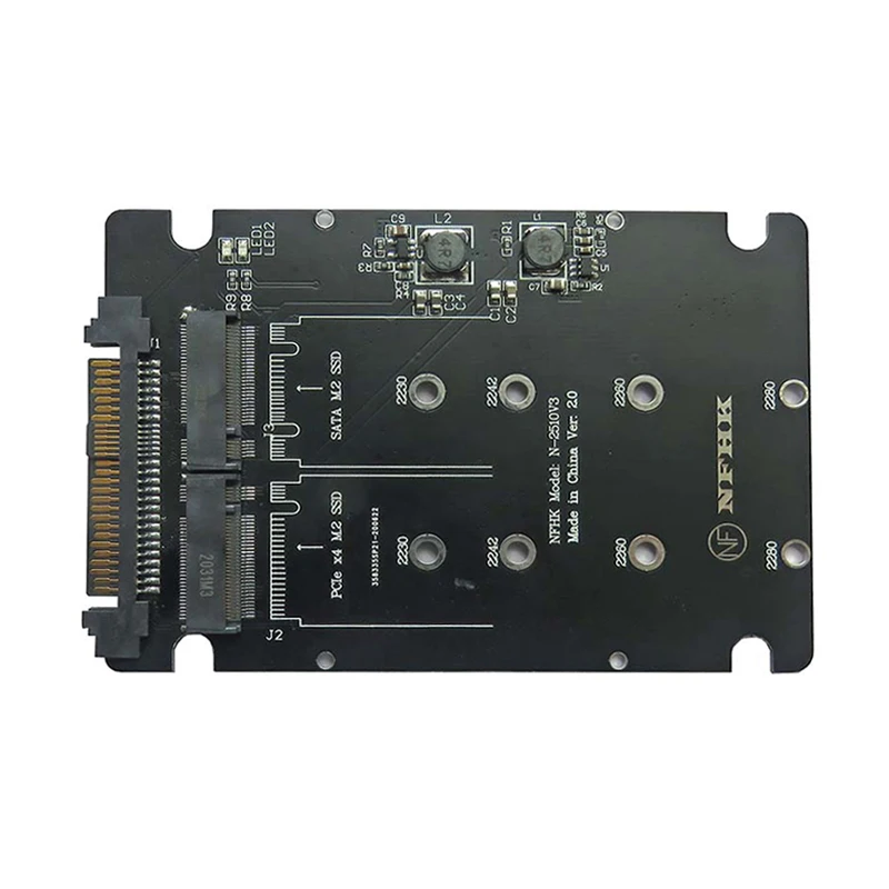 NVME Adapteris Stove M. 2 SSD U. 2 Adapteris 2in1 M. 2 NVMe + M. 2 SATA NGFF SSD su PCI-e U. 2 SFF-8639 Adapter PCIe M2 Konverteris Kortelės 4