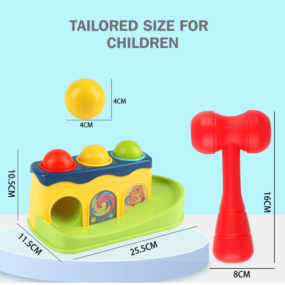 Kūdikių plaktukas pataikyti žaislai vaikams kamino ranka kala kamuolį lauke žaislas Ankstyvasis ugdymas Švietimo montessori Žaislai atraminės konstrukcijos Ranka 4