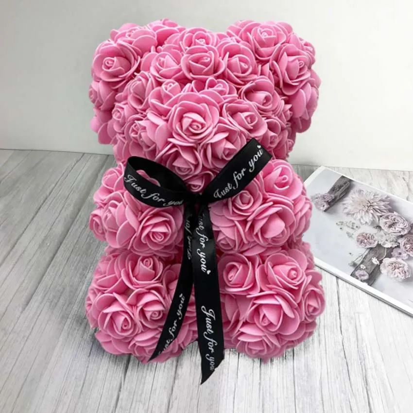 25cm Rose Lokys Modeliavimas Gėlių Meilė Širdies Putų Pakilo Vestuves Gėlių Dirbtinių Apdailos Valentino Diena Dovana 4