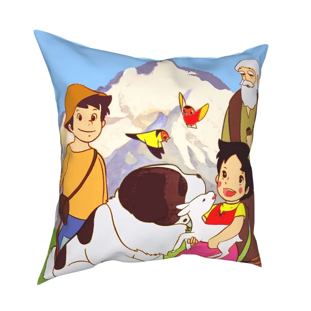 Heidi Petro Ir Senelis Aikštėje Pagalvės Užvalkalą Poliesteris Dekoratyvinės Pagalvės Alpių Kalnų Ožkos Karikatūros Užsakymą Pillowcover Namų Dekoro 4