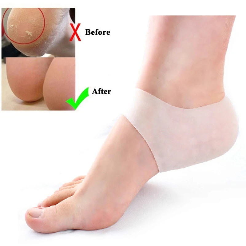 2Pcs/1Pair Silicone Gel Insoles Cushion Pad Moisturizing Socks for Pedicure Foot Care Shoes Insoles Anti Crack Heel Protector 4